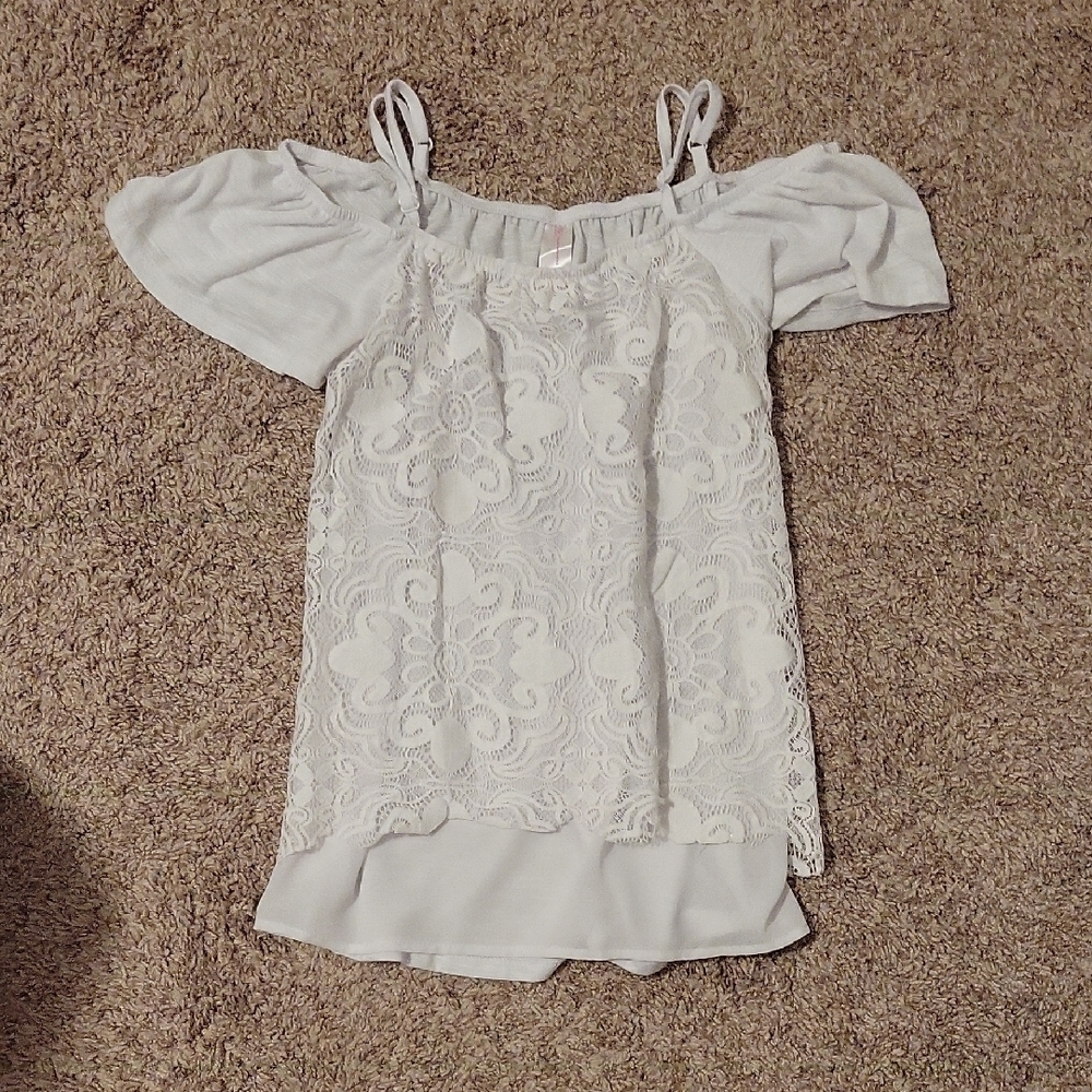 No Boundaries White Embellished Puff Sleeve Blouse